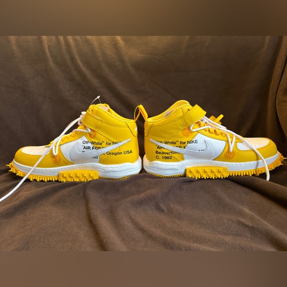 New Nike Air Force 1 Mid SP LTHR ‘Off-White /Varsity Maize’ Men’s Size 9 - Picture 10 of 16